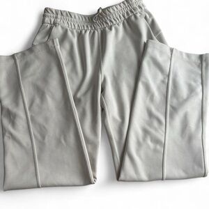 Womens Light Beige Jogger Pants - Elastic Waist Casual Trousers